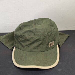 VINTAGE REI Hat Cap Nylon Neck Flap Long Bill‎ Panel Fishing Sun Bimini